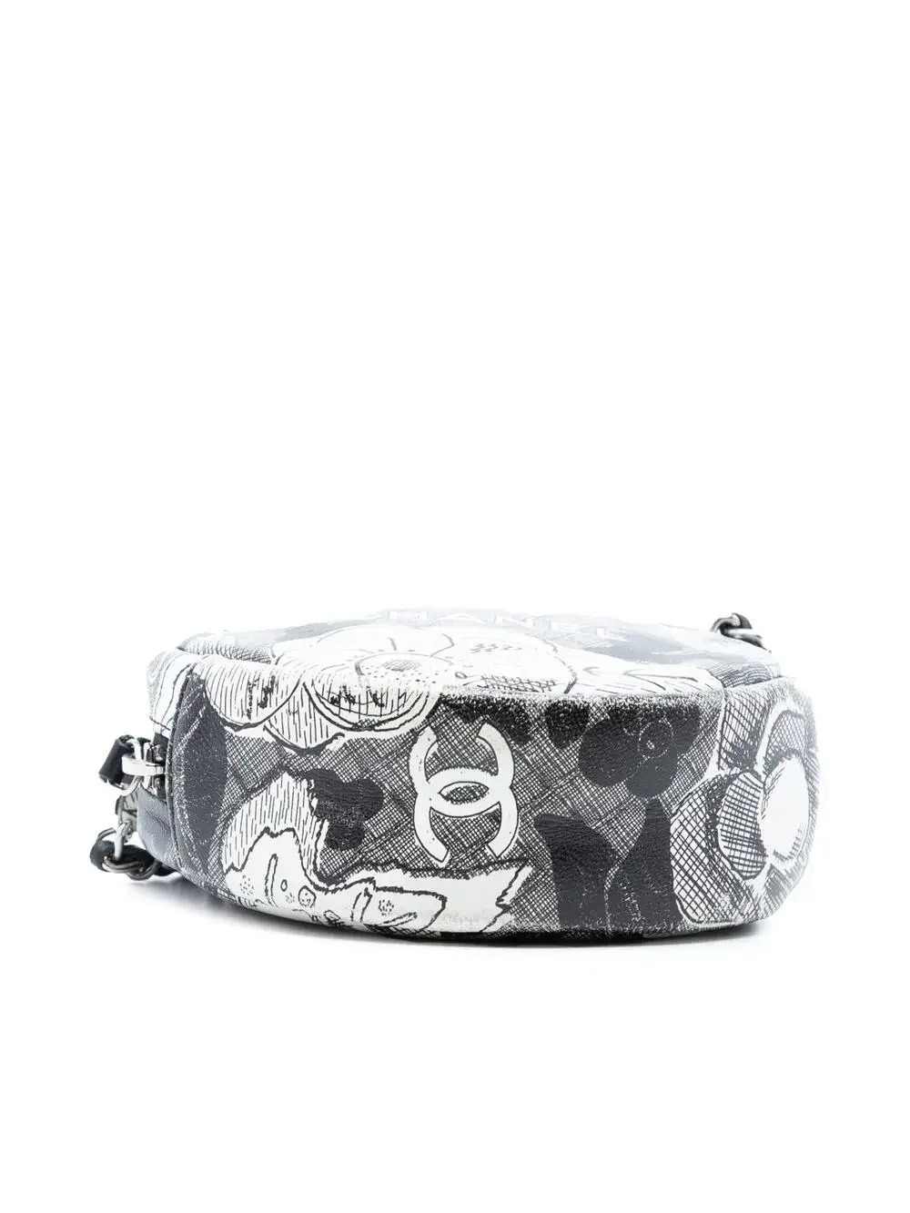 Chanel Cc Calfskin Floral Round Clutch #300468C13B